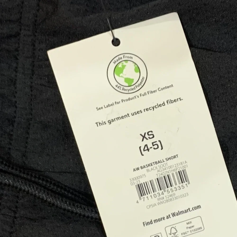 Athletic Works Girls Mesh Colorblocked Basketball Shorts XS 4-5 New with Tags